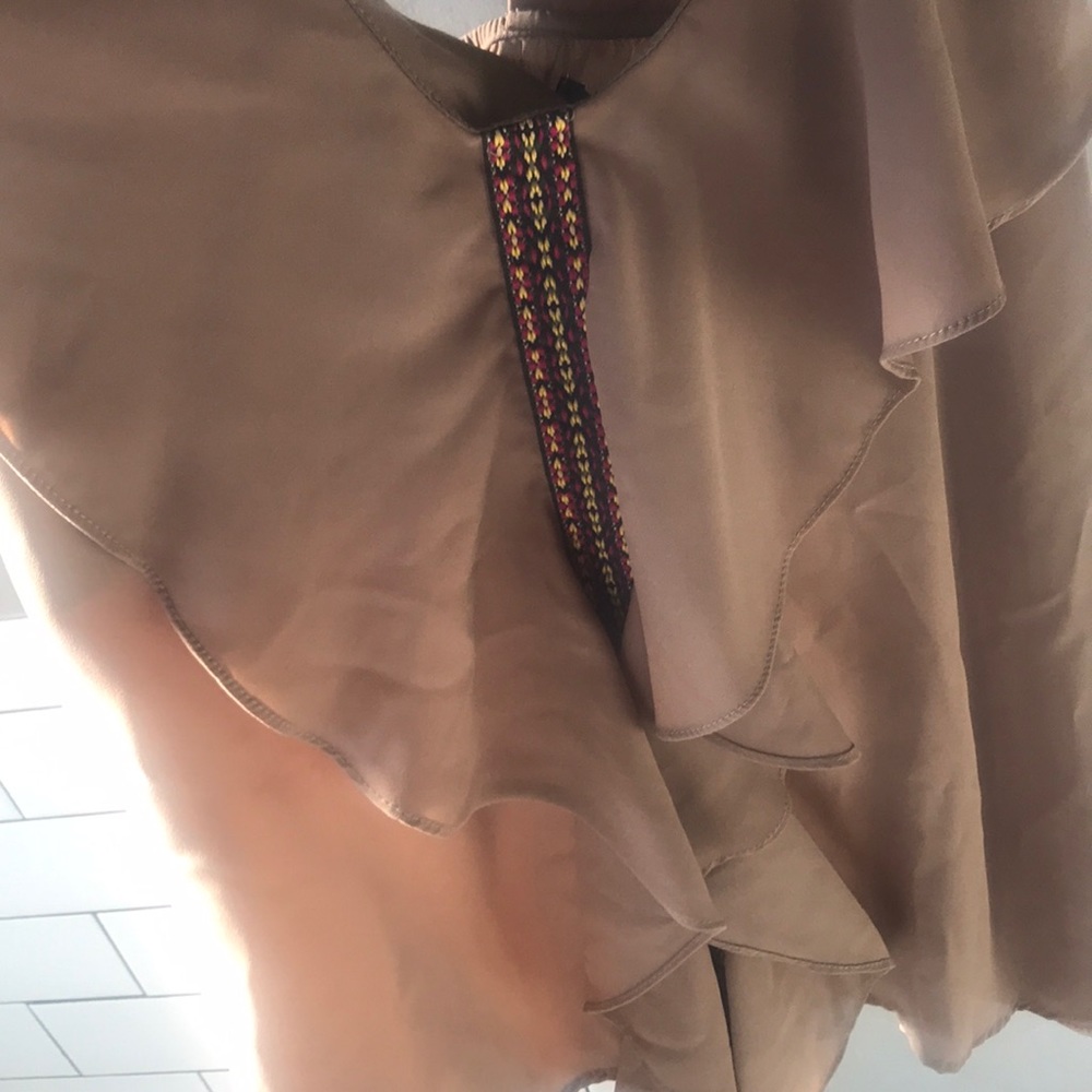 Tan Ruffled Tank - Picture 2 of 2